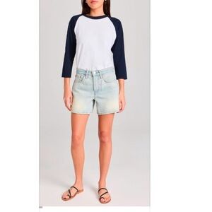 Re/Done MidRise Boy Shorts Denim Shorts.